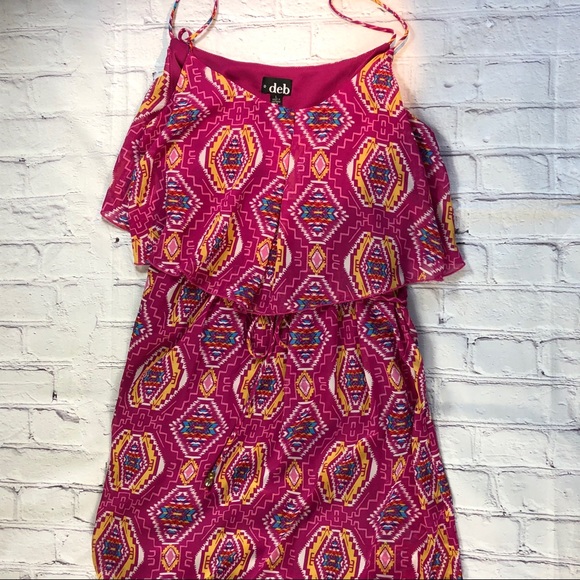 Deb Pink Print Maxi Sundress Size Large - Picture 3 of 12